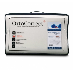 Анатомическая подушка с эффектом памяти Ortocorrect Classic XL+ (58*38см, валики 12/14см)